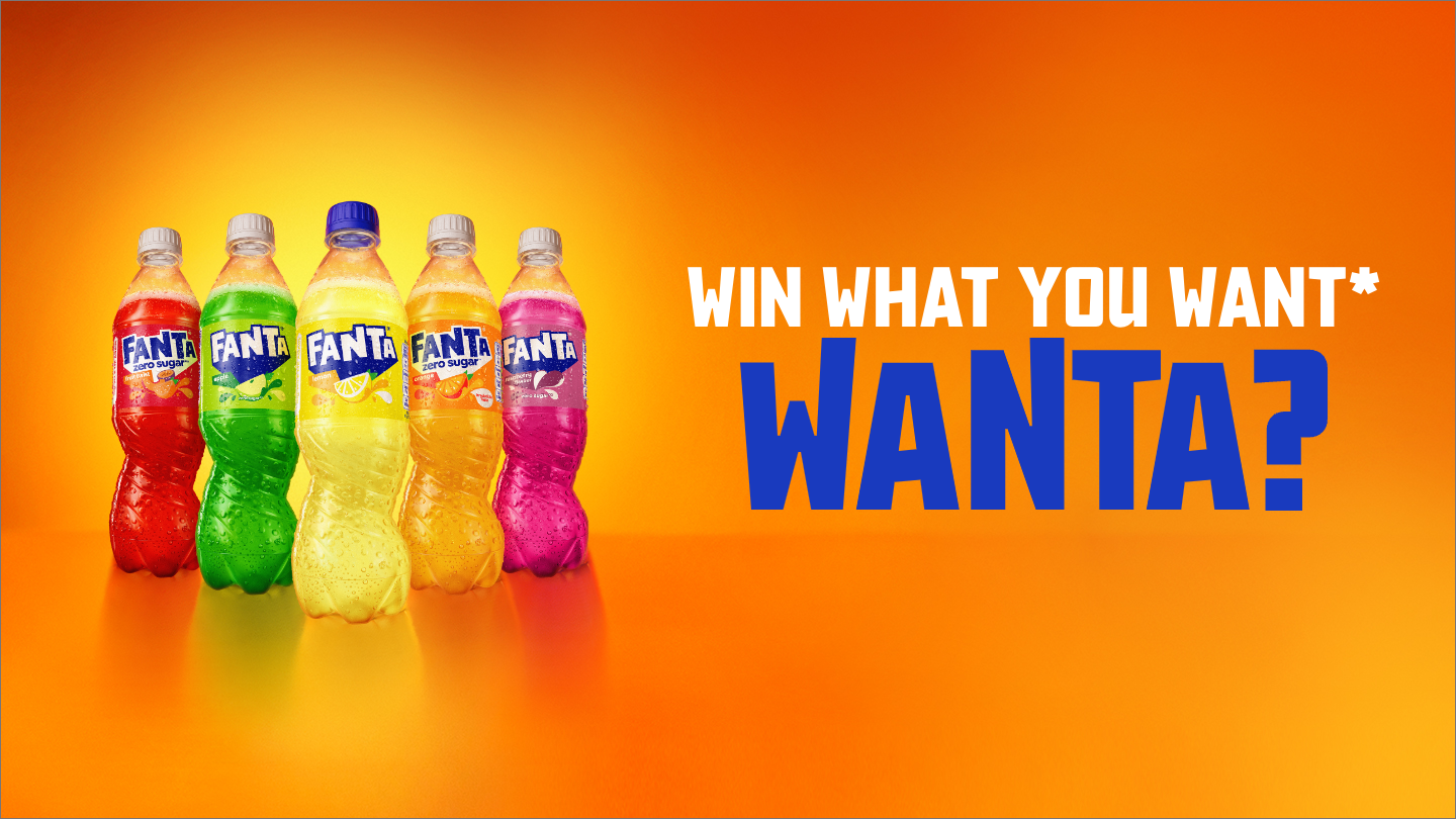 bottles of different flavours of fanta